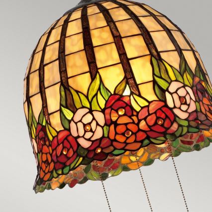 Quoizel - Полилей на верига Tiffany ROSECLIFFE 3xE27/100W/230V