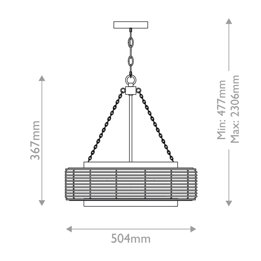 Quoizel - Полилей на верига WAYLON 4xE27/60W/230V Ø 50,4 см кафяв/бял