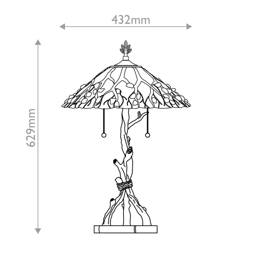 Quoizel - Настолна лампа Тифани WHISPERING 2xE27/60W/230V