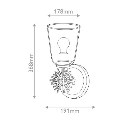 Quoizel - Настенно осветително тяло STARING 1xE27/40W/230V, медно