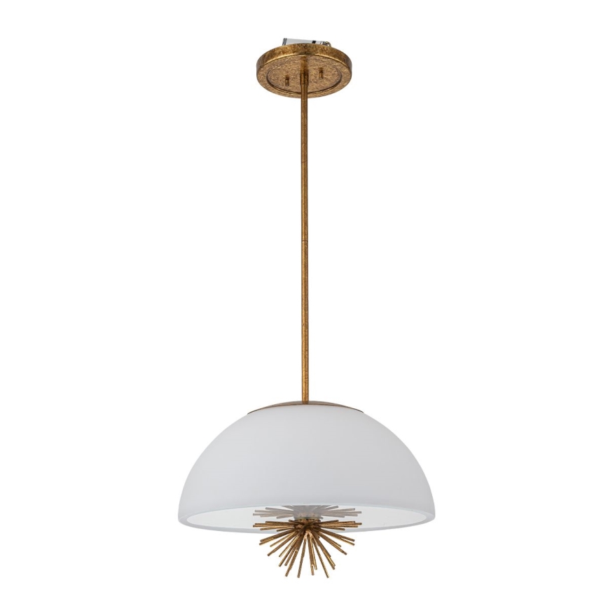 Quoizel - Висящ полилей STARING 3xE14/40W/230V Ø 45,7 cm златист/патина/бял