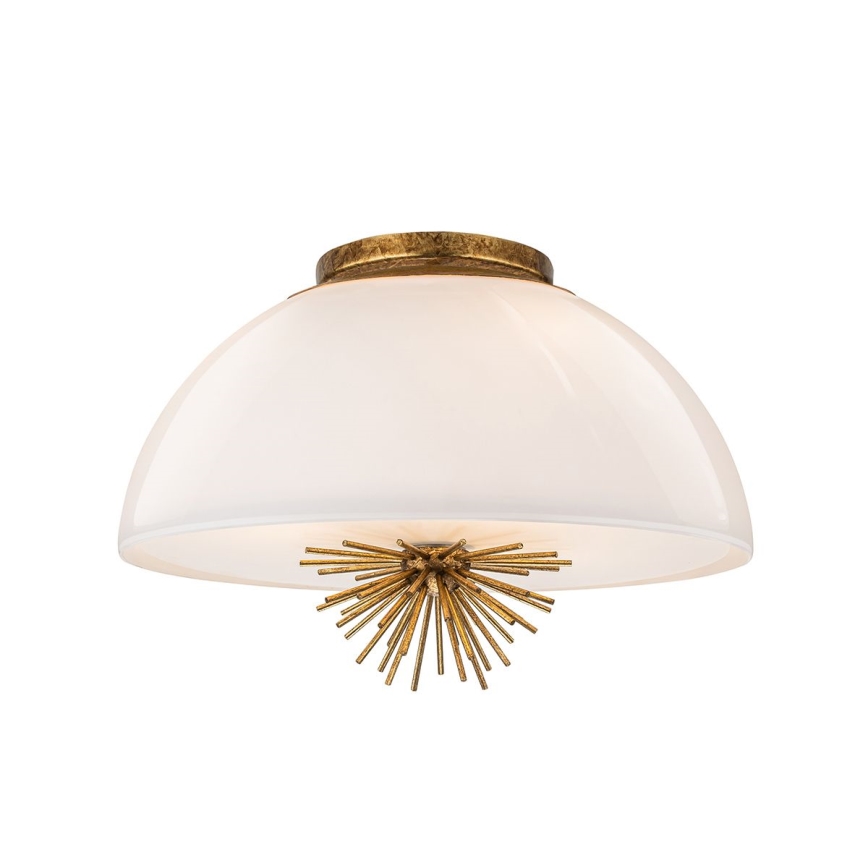 Quoizel - Висящ полилей STARING 3xE14/40W/230V Ø 45,7 cm златист/патина/бял