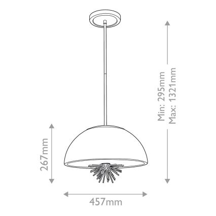 Quoizel - Висящ полилей STARING 3xE14/40W/230V Ø 45,7 cm златист/патина/бял
