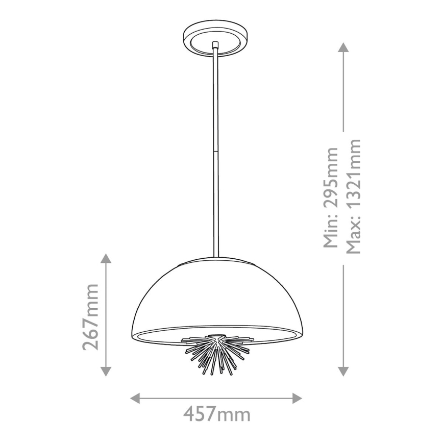 Quoizel - Висящ полилей STARING 3xE14/40W/230V Ø 45,7 cm златист/патина/бял
