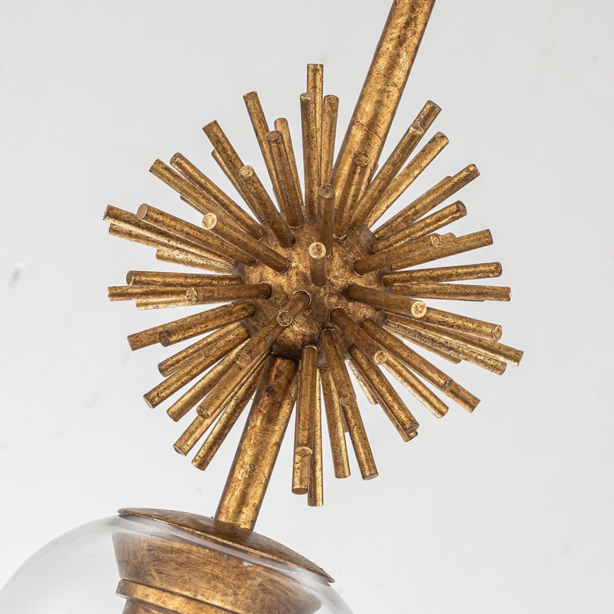 Quoizel - Висящ полилей STARING 1xE27/40W/230V Ø 18,4 cm златист/патина/прозрачен