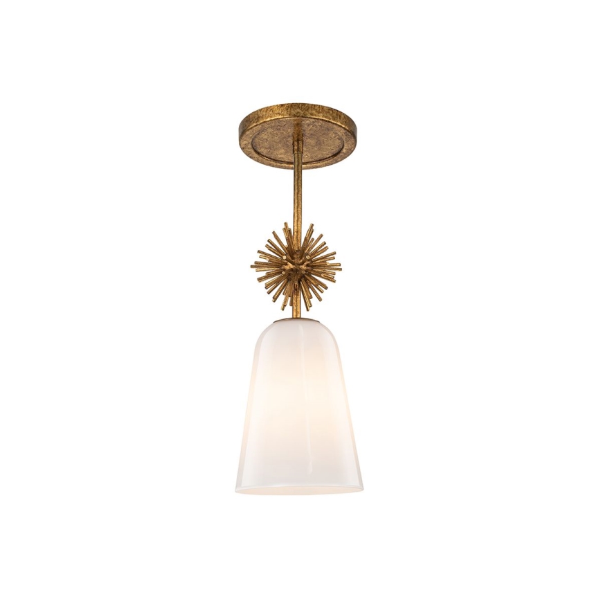 Quoizel - Висящ полилей STARING 1xE27/40W/230V Ø 18,4 cm златист/патина/бял