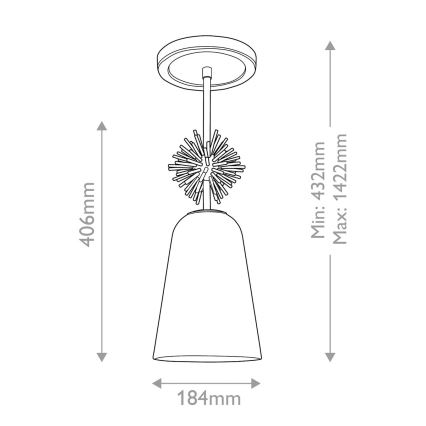 Quoizel - Висящ полилей STARING 1xE27/40W/230V Ø 18,4 cm златист/патина/бял