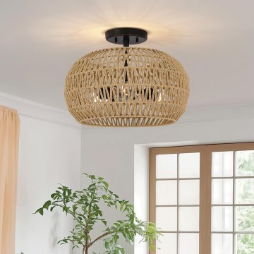 Quoizel - таванно осветително тяло CASABLANCA 3xE27/60W/230V кафяво