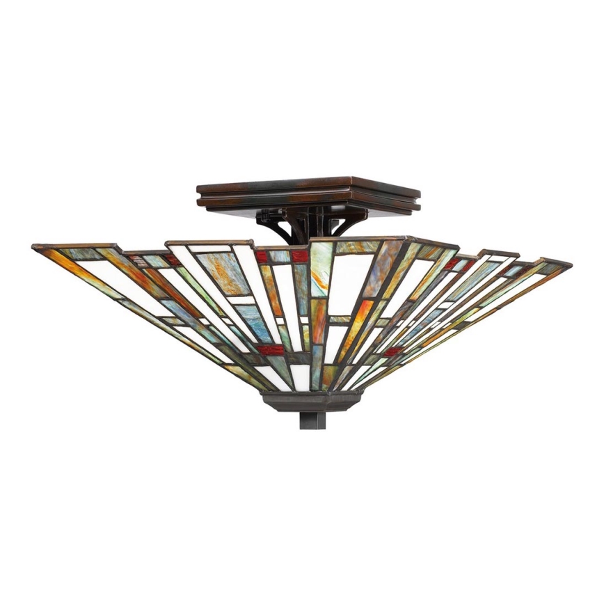 Quoizel - Таванно осветително тяло Tiffany MAYBECK 2xE27/60W/230V