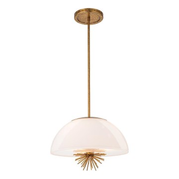 Quoizel - Висящ полилей STARING 3xE14/40W/230V Ø 45,7 cm златист/патина/бял