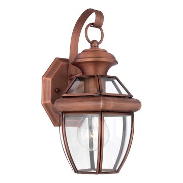 Quoizel - Външно стенно осветително тяло NEWBURY 1xE27/60W/230V IP44 медно покритие