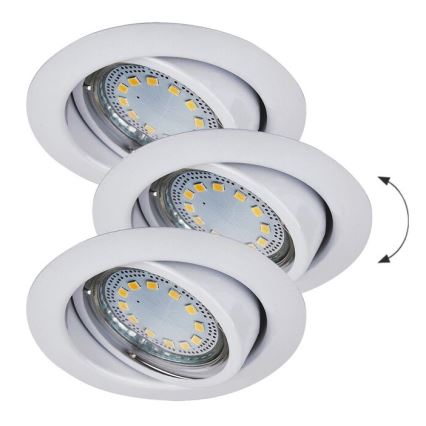 Rabalux - Комплект от 3 LED вградени осветителни тела, 1x GU10/3W/230V, IP40