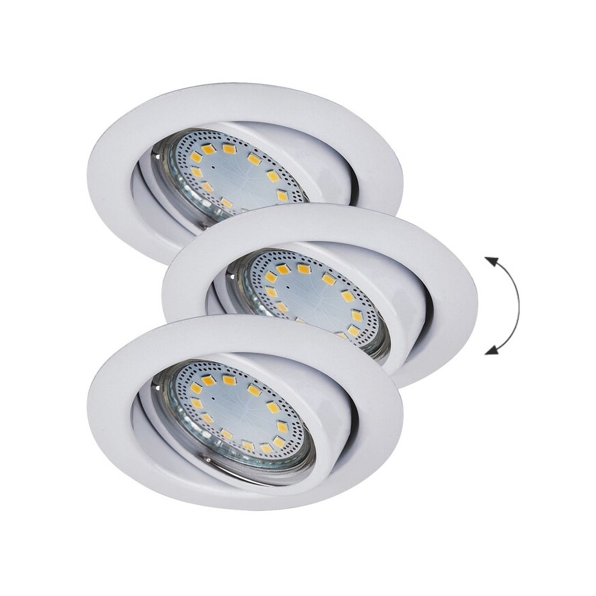 Rabalux - Комплект от 3 LED вградени осветителни тела, 1x GU10/3W/230V, IP40