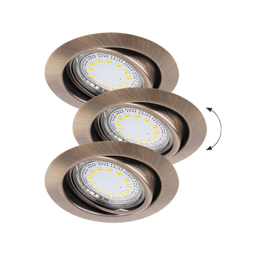 Rabalux - К-кт 3xLED Лампа за вграждане 3xGU10/3W/230V IP40