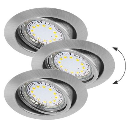 Rabalux - К-кт 3xLED Лампа за вграждане 3xGU10/3W/230V IP40