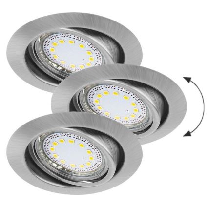Rabalux - Комплект от 3 вградени LED осветителни тела, 1xGU10/3W/230V, IP40