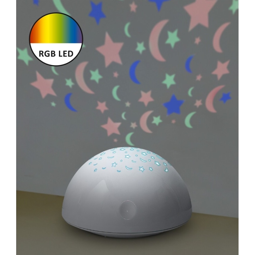 Rabalux - LED Нощна лампа RGB LED/0,5W/3xAA