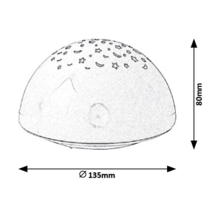 Rabalux - LED Нощна лампа RGB LED/0,5W/3xAA