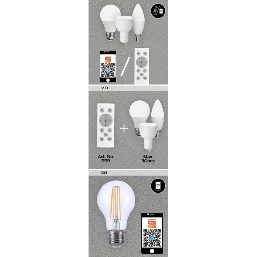 Rabalux  - LED RGB Димируема крушка C37 E14/5W/230V Wi-Fi 3000-6500K