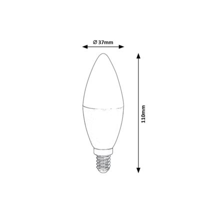 Rabalux  - LED RGB Димируема крушка C37 E14/5W/230V Wi-Fi 3000-6500K