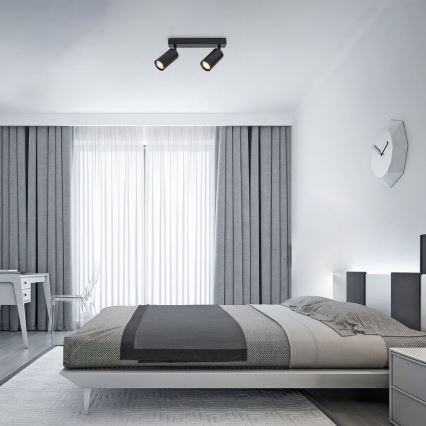 Rabalux - Таванен спот 2xGU10/25W/230V черен