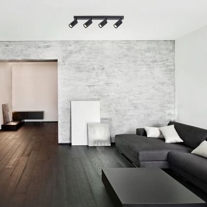 Rabalux - Таванен спот 4xGU10/25W/230V черен