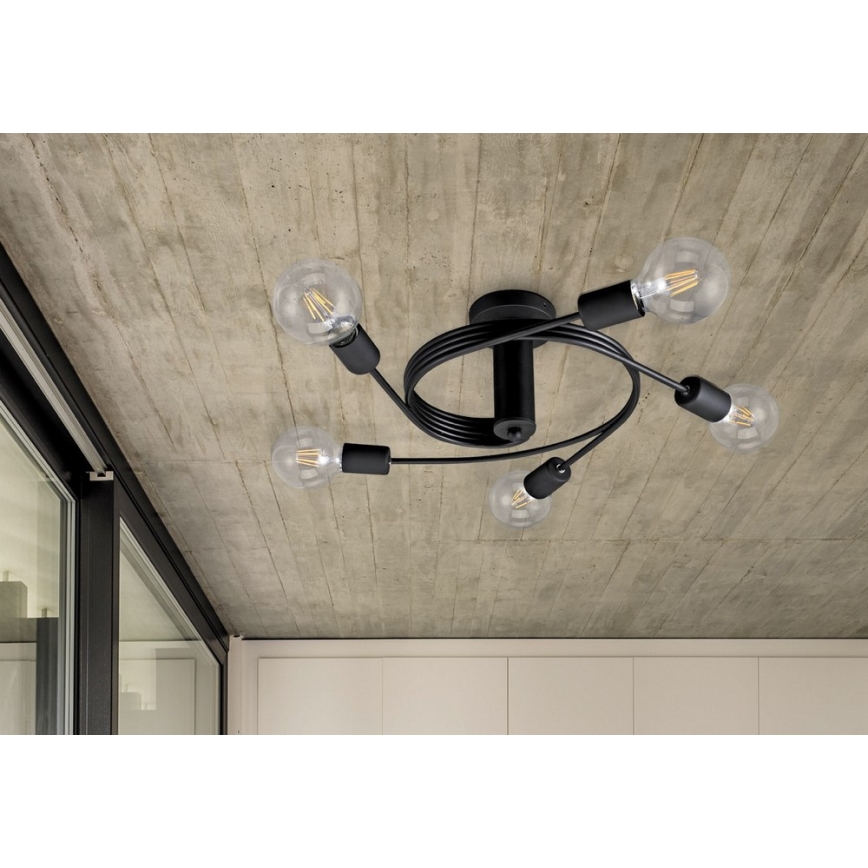 Rabalux - повърхностно монтиран Полилей 5xE27/15W/230V черна