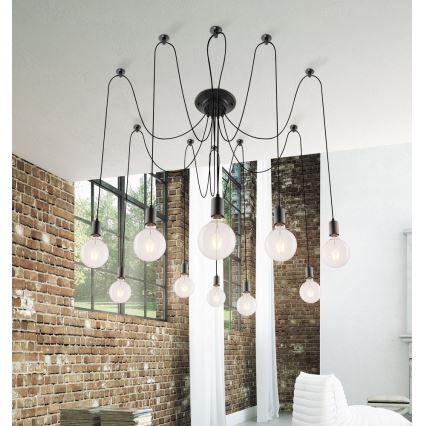 Rabalux - Полилей 10xE27/60W/230V паяк черен