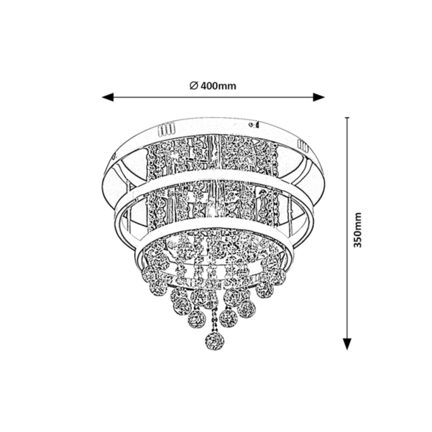 Rabalux 2237 - Кристален полилей за повърхностен монтаж PALLAS LED/32W/230V + 3xE14/40W
