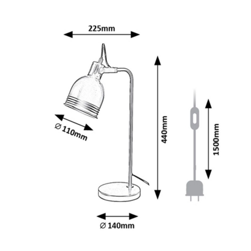 Rabalux - Настолна лампа 1xE14/25W/230V черна