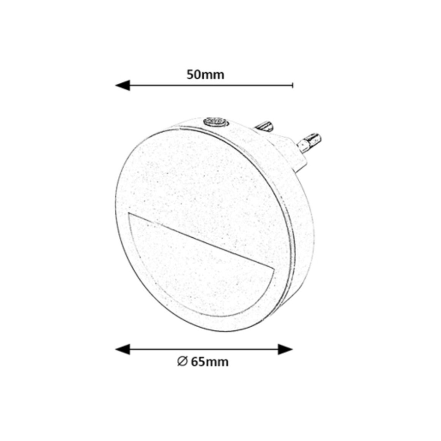 Rabalux - LED Нощна лампа със сензор за здрач LED/0,5W/230V 3000K Ø 65 мм