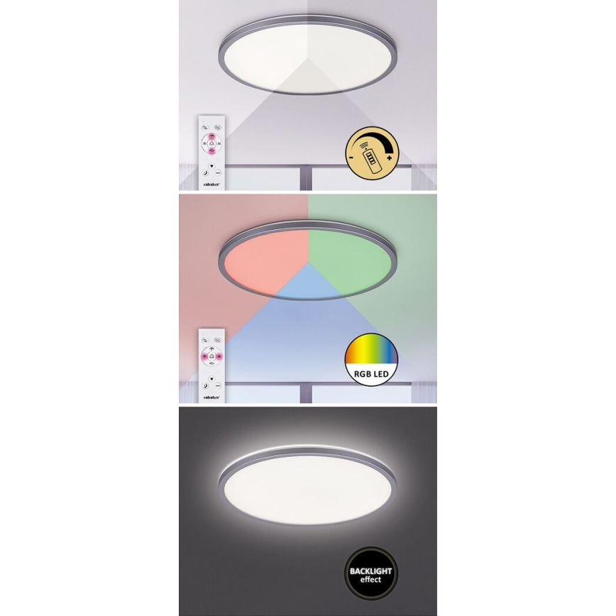 Rabalux - LED RGB Димируем плафон LED/22W/230V Wi-Fi Tuya + дистанционно управление