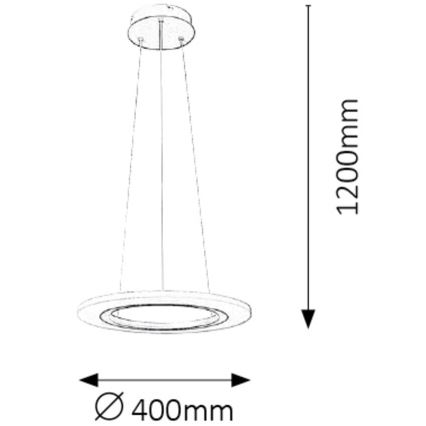 Rabalux 2428 - LED Полилей ADRIENNE LED/20W/230V сребърна