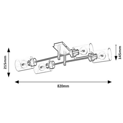 Rabalux - Полилей за повърхностен монтаж 4xE27/40W/230V