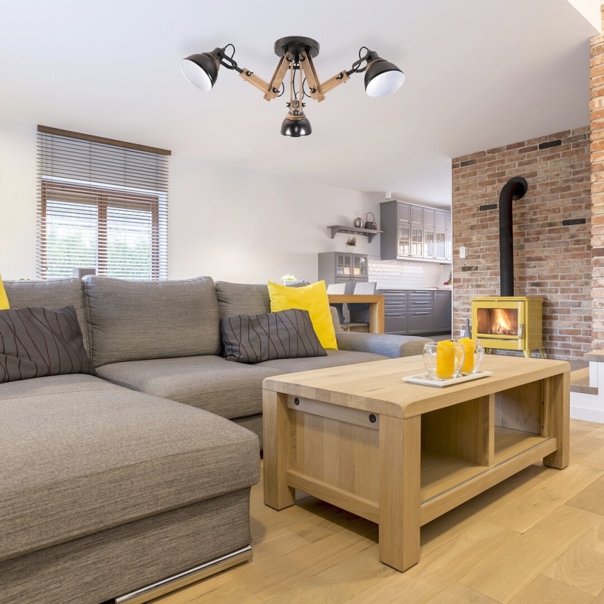 Rabalux - повърхностно монтиран Полилей 3xE14/15W/230V черна