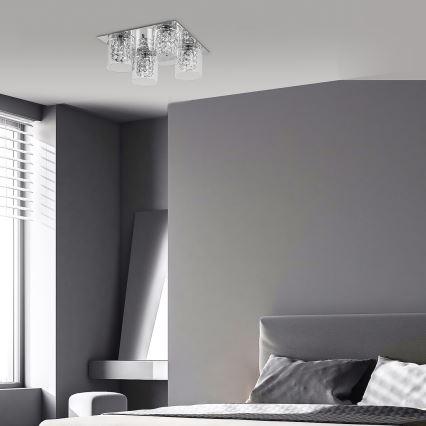 Rabalux - Таванно осветително тяло с кристали 4xG9/40W/230V 37x37 cm