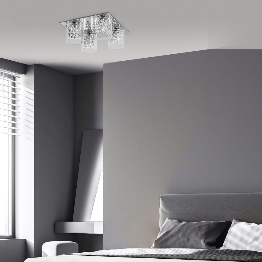 Rabalux - Таванно осветително тяло с кристали 4xG9/40W/230V 37x37 cm