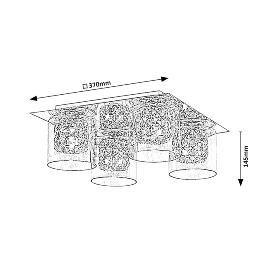 Rabalux - Таванно осветително тяло с кристали 4xG9/40W/230V 37x37 cm