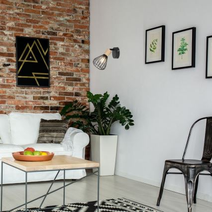 Rabalux - Стенен спот 1xE14/25W/230V черен/бук