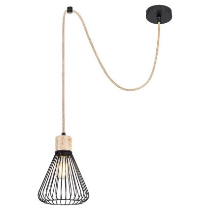 Rabalux - Пендел 1xE27/40W/230V черен/бук