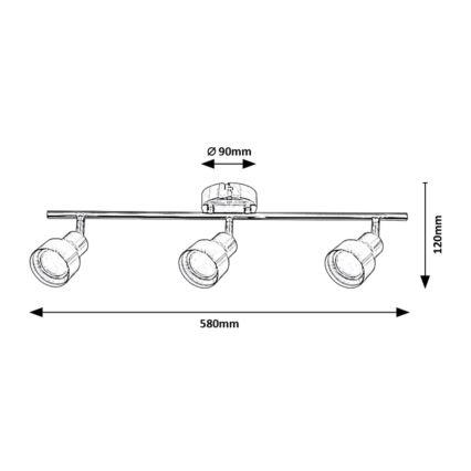 Rabalux - Спот 3xGU10/50W/230V