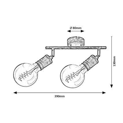 Rabalux - Спот 2xE27/25W/230V