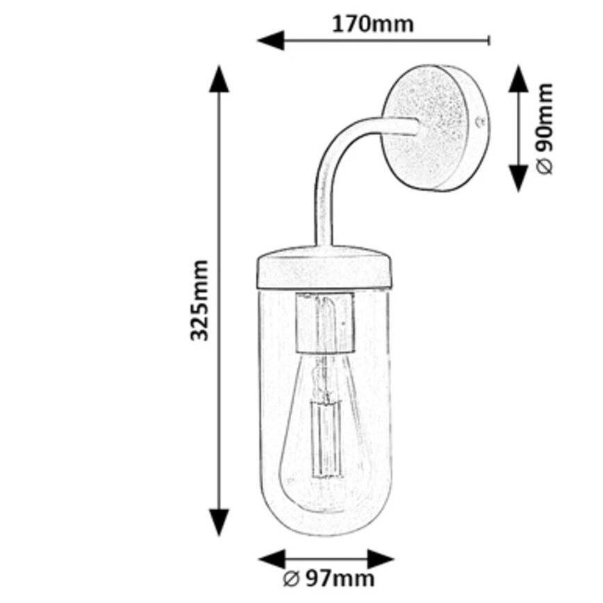 Rabalux - Аплик за баня 1xE27/60W/230V IP44 черен
