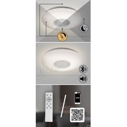 Rabalux - LED RGB Димируем плафон с тонколона LED/24W/230V Wi-Fi Tuya + дистанционно управление