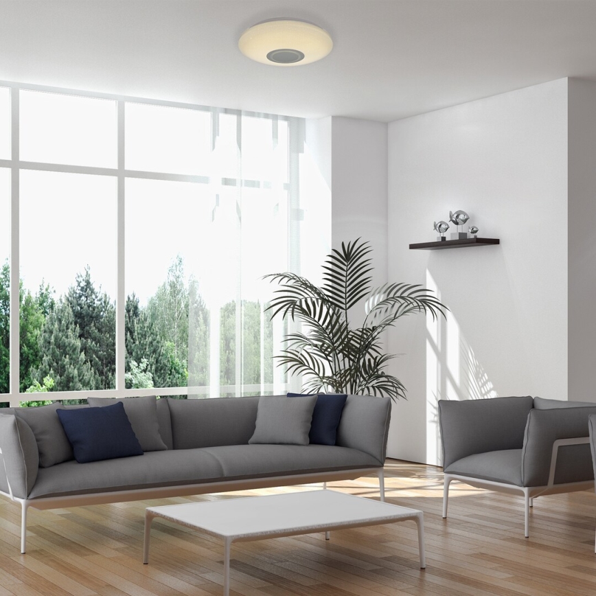 Rabalux - LED RGB димируемо таванно осветително тяло с вграден високоговорител LED/24W/230V Wi-Fi Tuya + дистанционно управление Ø 40 см