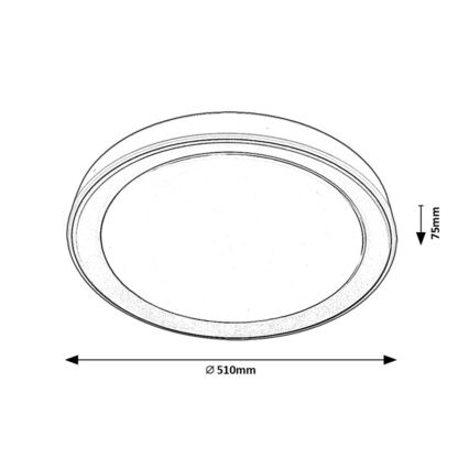 Rabalux - RGB LED димируема таванна лампа, 40W, 230V, 2700–6500K, Wi‑Fi Tuya, Ø 51 см, с дистанционно управление