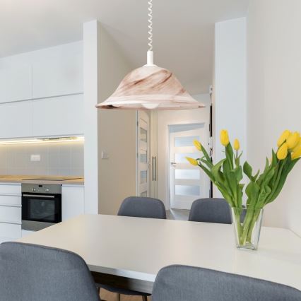 Rabalux - Полилей 1xE27/60W/230V с алабастрово стъкло