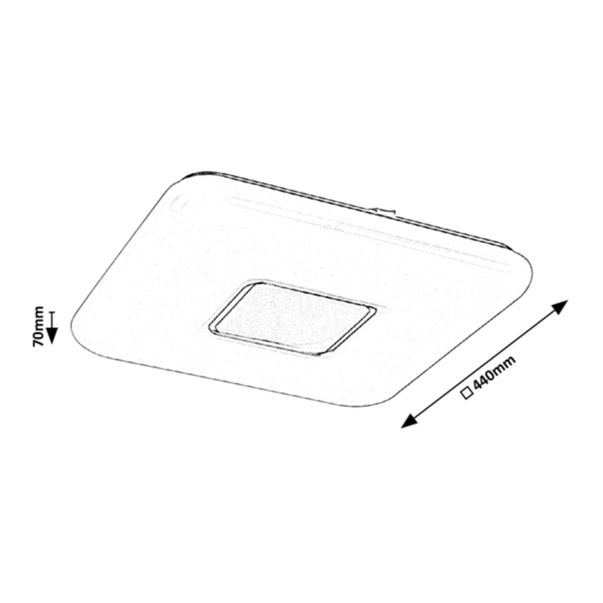 Rabalux - Димируемо LED таванно осветително тяло LED/70W/230V + с дистанционно управление 44x44 cm