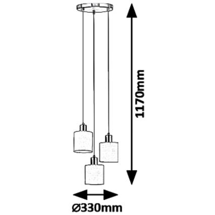 Rabalux 5012 - Полилей на въже NATINA 3xE14/25W/230V
