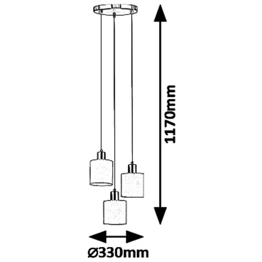 Rabalux 5012 - Полилей на въже NATINA 3xE14/25W/230V
